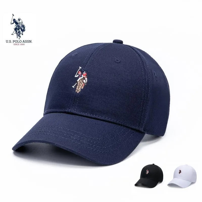 U.S.Polo Assn. Color Logo Thick Hard Top Baseball Cap Men And Women Cotton Spring And Autumn Sunshade Caps