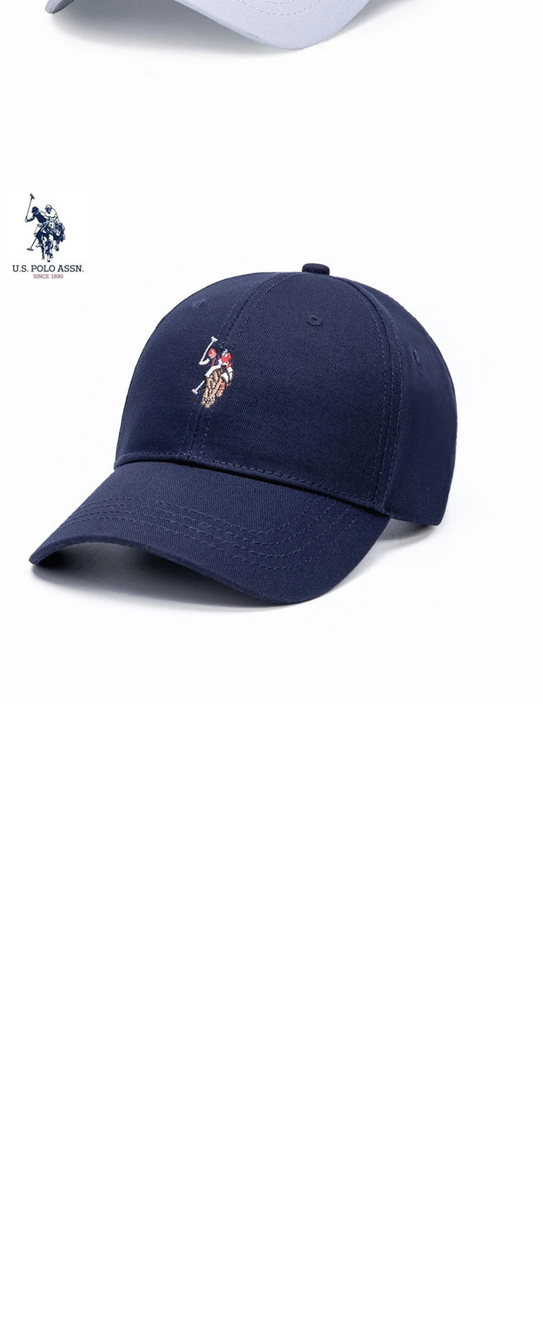 U.S.Polo Assn. Color Logo Thick Hard Top Baseball Cap Men And Women Cotton Spring And Autumn Sunshade Caps