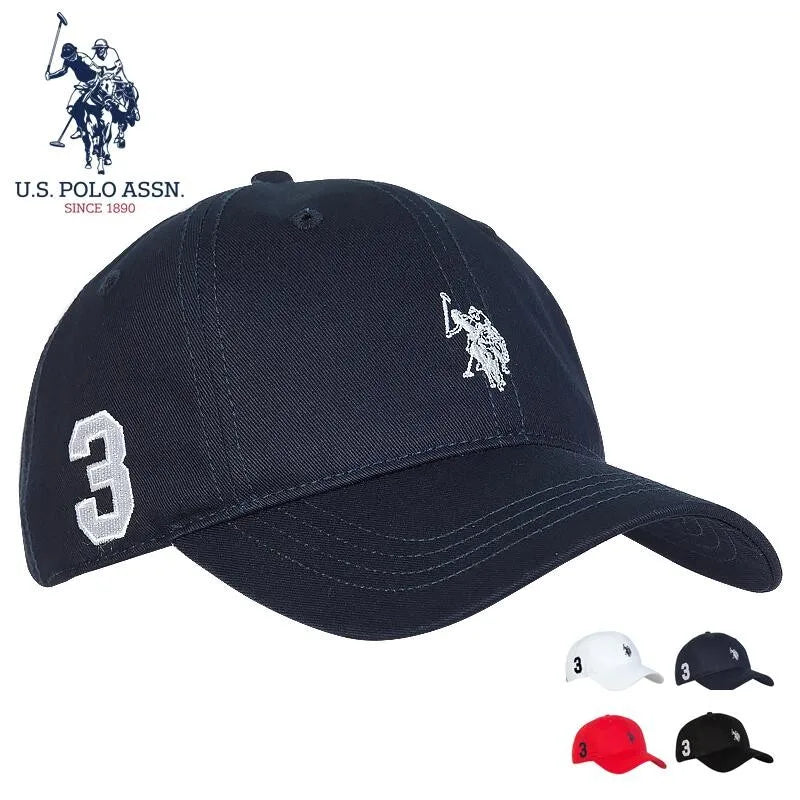 U.S.Polo Assn. Color Logo Thick Hard Top Baseball Cap Men And Women Cotton Spring And Autumn Sunshade Caps