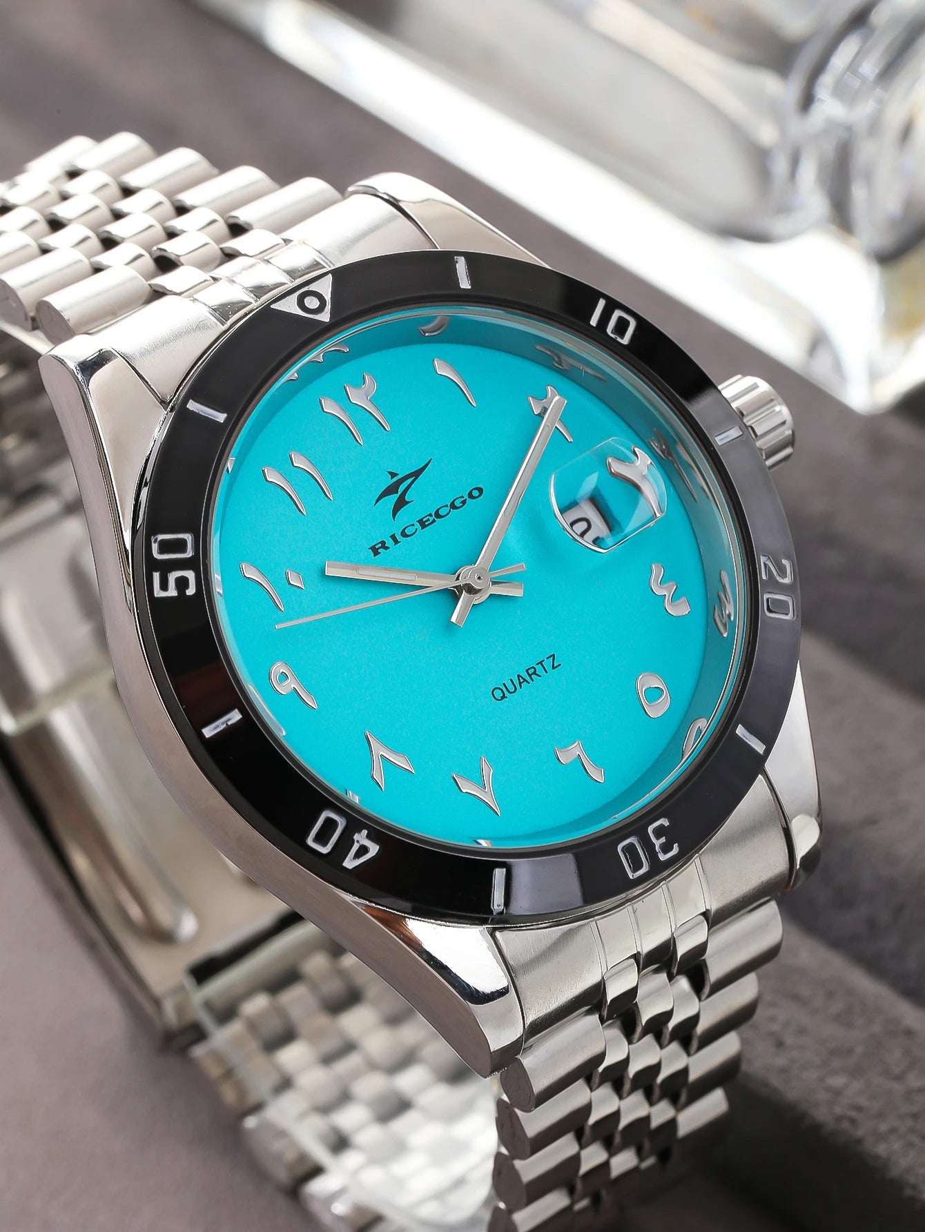 Quartz Watch Large Dial Luxury Business Date Stainless Steel Round Quartz Men Wristwatch Reloj Masculino for Daily Wear