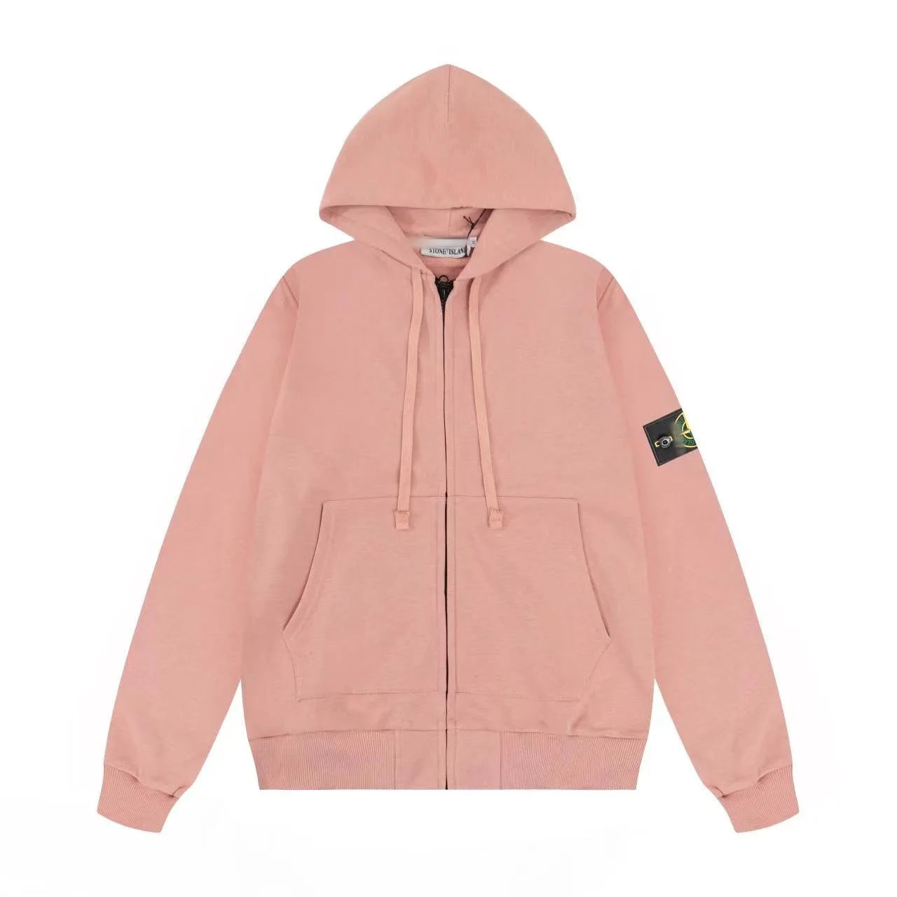 2025 Classic men and women solid color hoodie with cap badge Cotton cardigan luxury brand Stone Island oven top season