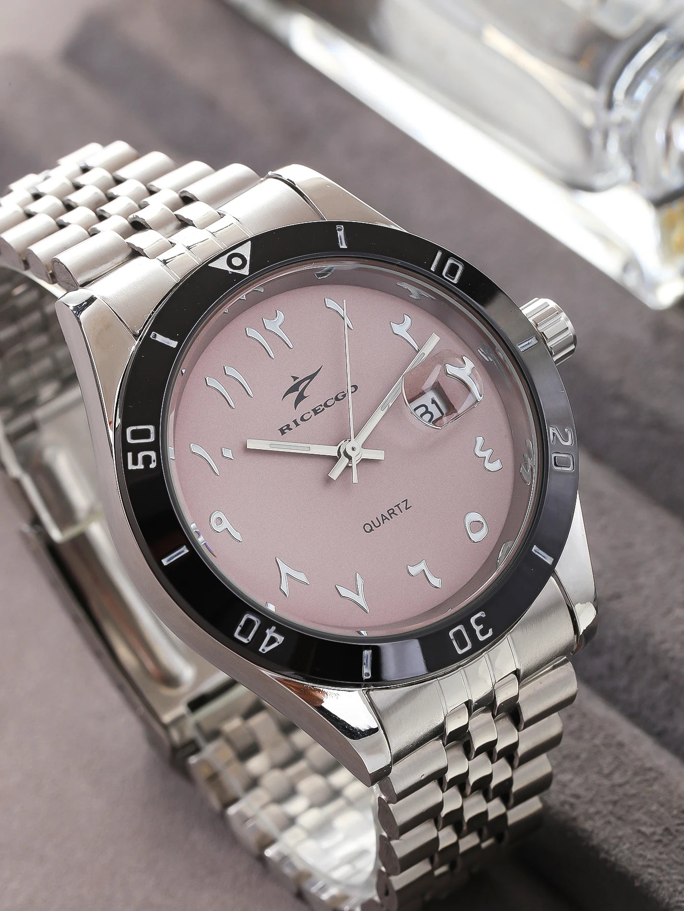 Quartz Watch Large Dial Luxury Business Date Stainless Steel Round Quartz Men Wristwatch Reloj Masculino for Daily Wear