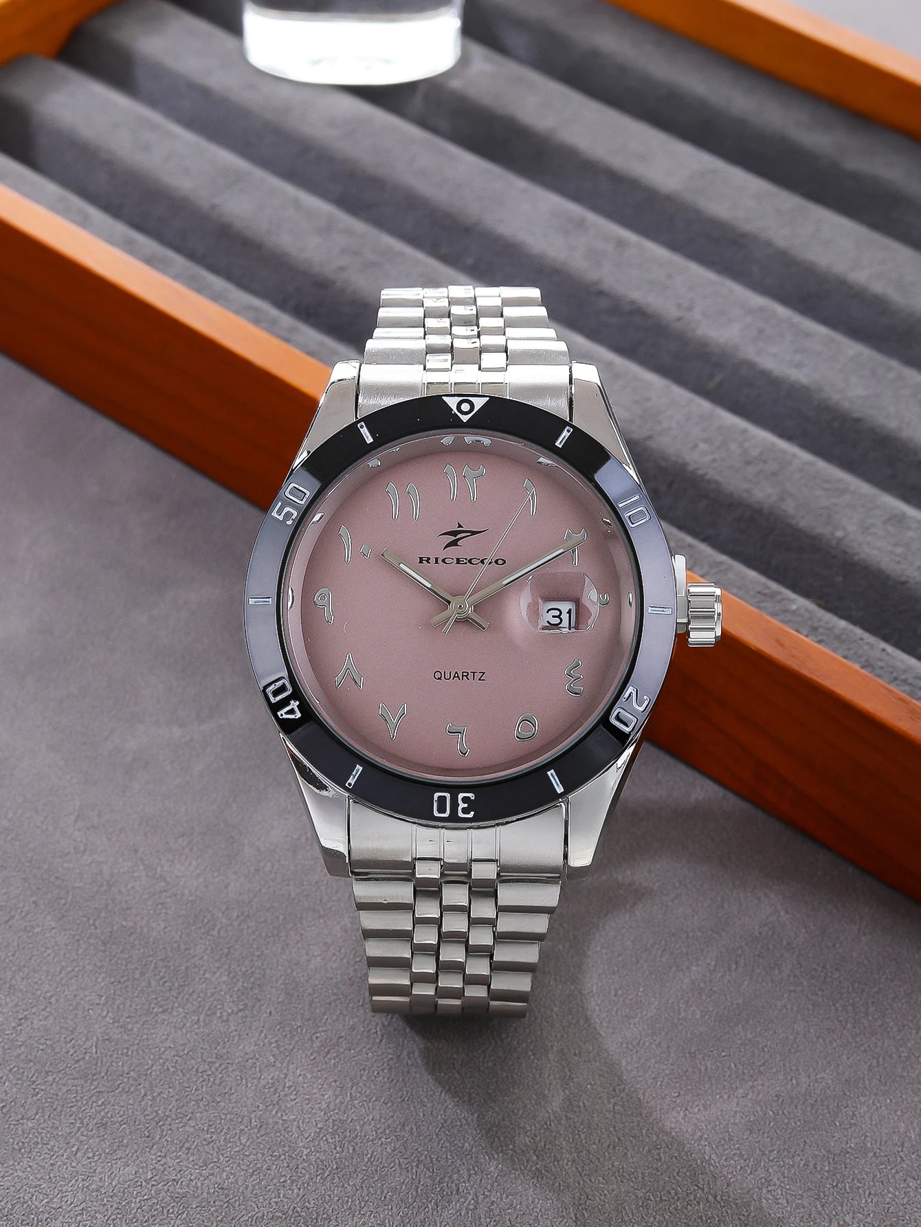 Quartz Watch Large Dial Luxury Business Date Stainless Steel Round Quartz Men Wristwatch Reloj Masculino for Daily Wear