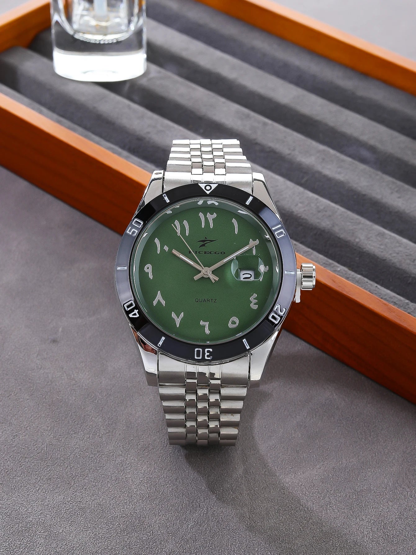 Quartz Watch Large Dial Luxury Business Date Stainless Steel Round Quartz Men Wristwatch Reloj Masculino for Daily Wear