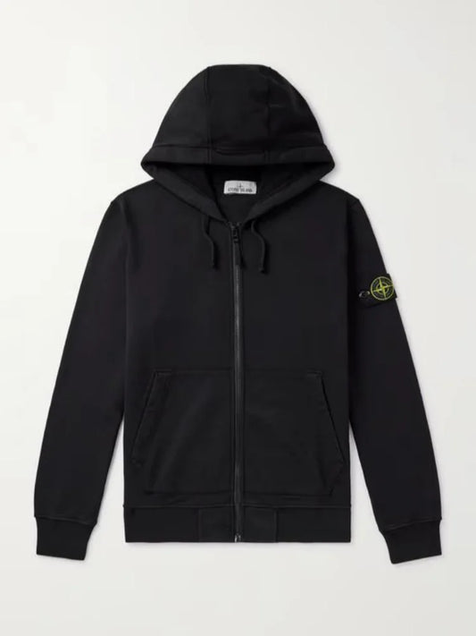 2025 Classic men and women solid color hoodie with cap badge Cotton cardigan luxury brand Stone Island oven top season