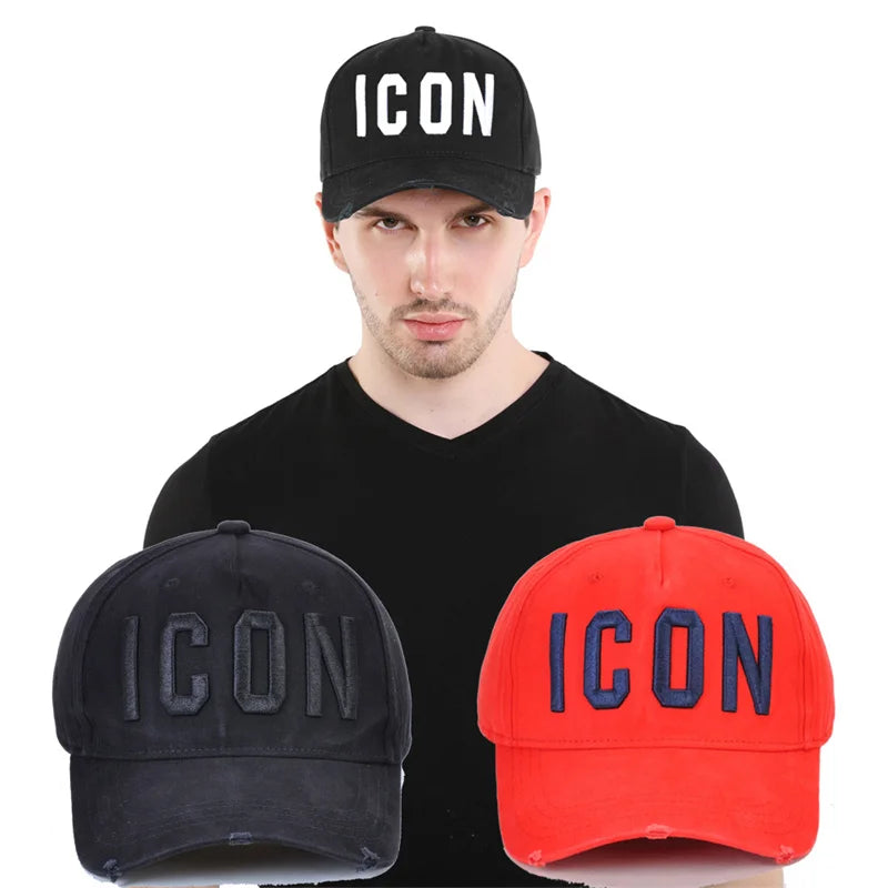 Simple style Black Men's Cap Red Embroidery Mens Designer Hats Fashion Hip-Hop Baseball Caps Men Breathable Summer Mesh Cap Male