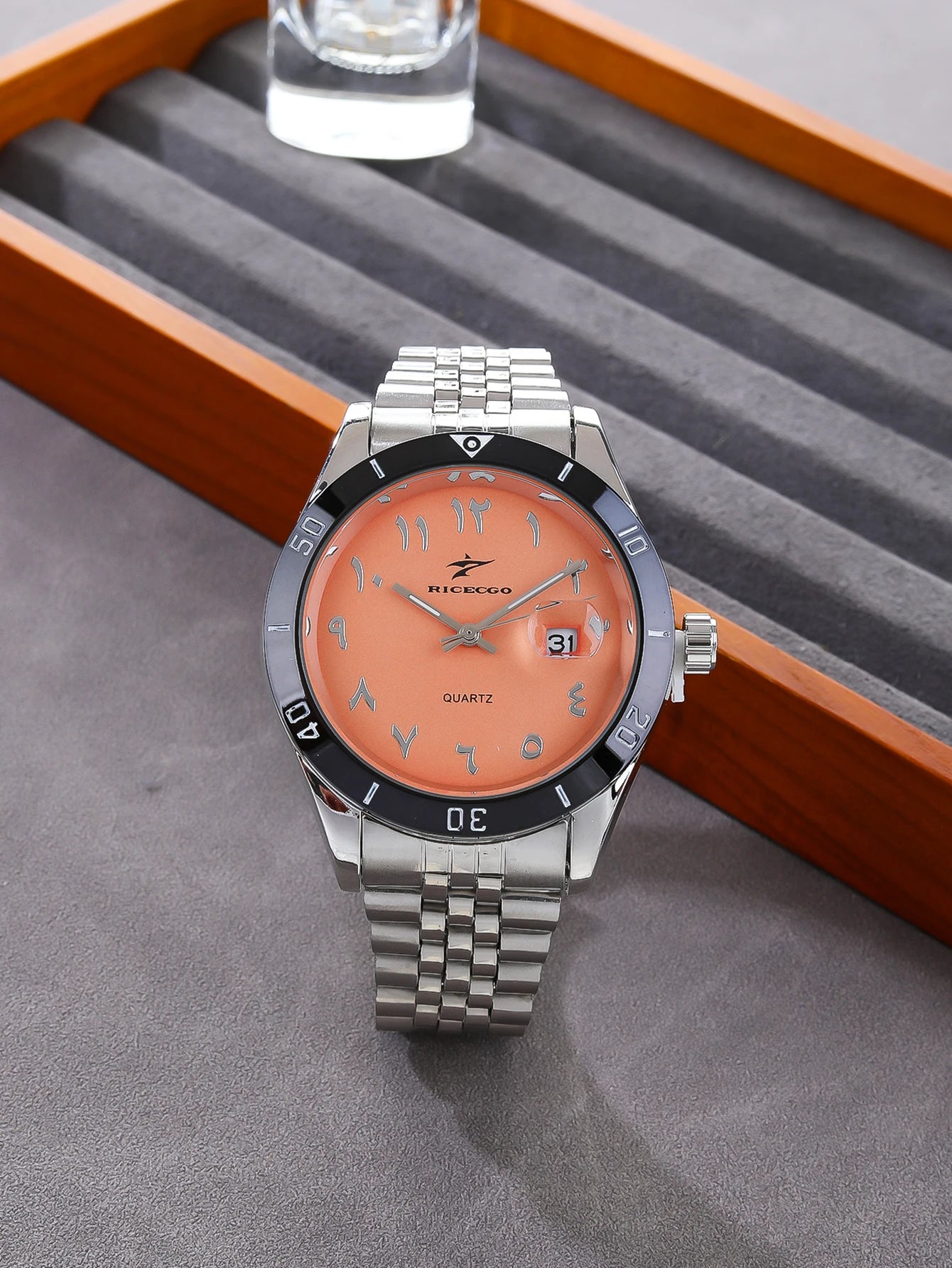 Quartz Watch Large Dial Luxury Business Date Stainless Steel Round Quartz Men Wristwatch Reloj Masculino for Daily Wear