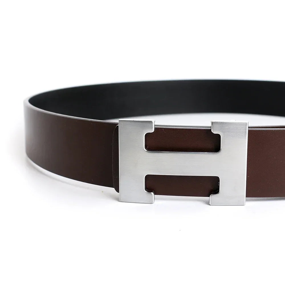 Top Luxury Designer Brand Cowhide Belt Men Gift High Quality Women Genuine Real Leather Dress Strap for Jeans Waistband Coffee