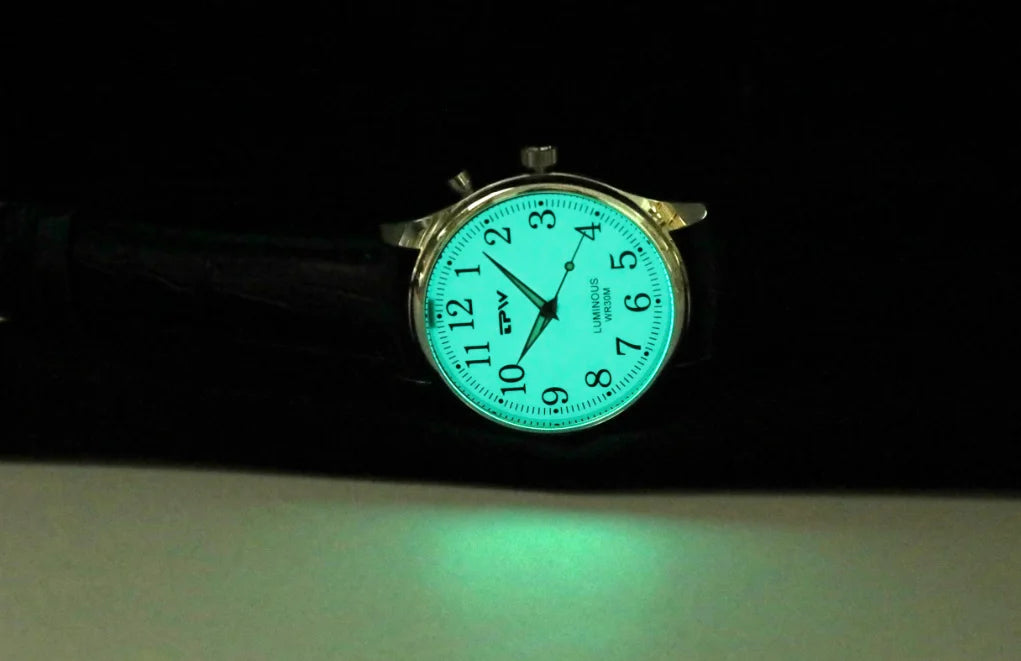 Light Up Watch Dial Full Luminous Face 40mm Easy Reader Steel Strap 3ATM