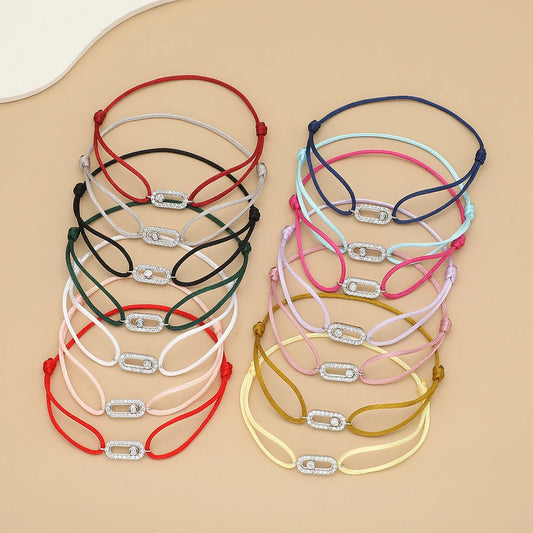 Adjusted Size Can Move Stone Multiple colors Rope Woven bracelet For Women And Men Fashion Jewelry 2024 New Bracelets Woman