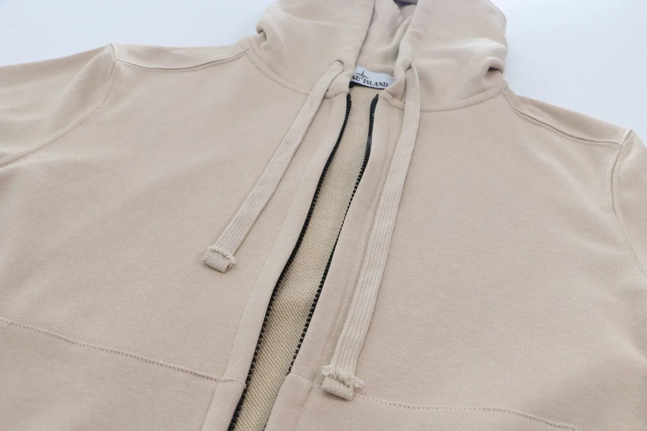 2025 Classic men and women solid color hoodie with cap badge Cotton cardigan luxury brand Stone Island oven top season