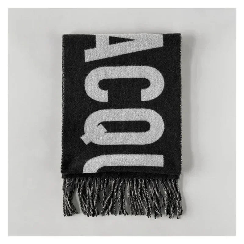 Advanced luxury 100% Wool Scarf For Women Monogram Cashmere Pashmina Shawl Winter Female Fashion Warm Neck Scarf Designer 2024