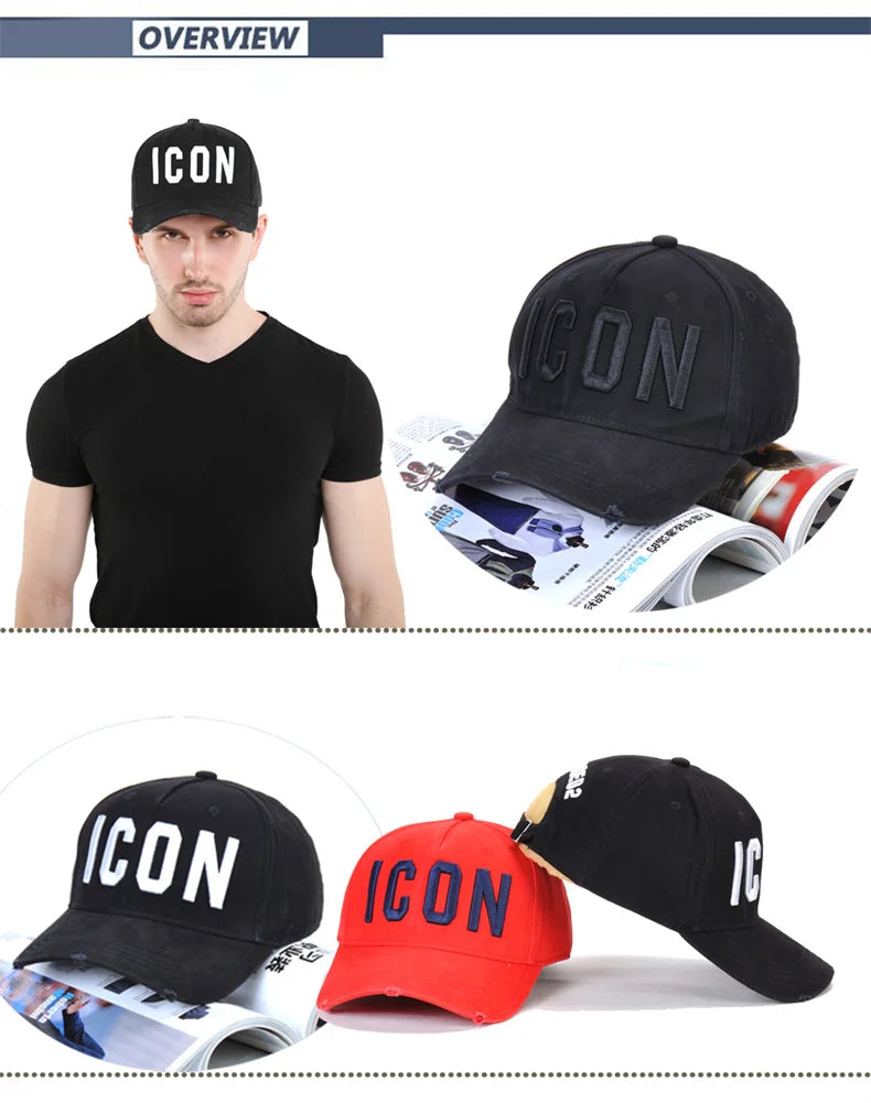 Simple style Black Men's Cap Red Embroidery Mens Designer Hats Fashion Hip-Hop Baseball Caps Men Breathable Summer Mesh Cap Male