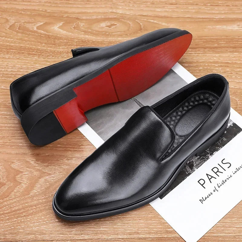 Classic Red Sole Men's Casual Loafers Driving Shoes Moccasin Fashion Male Flats Breathable Men Lazy Leather Shoes Wedding Shoes