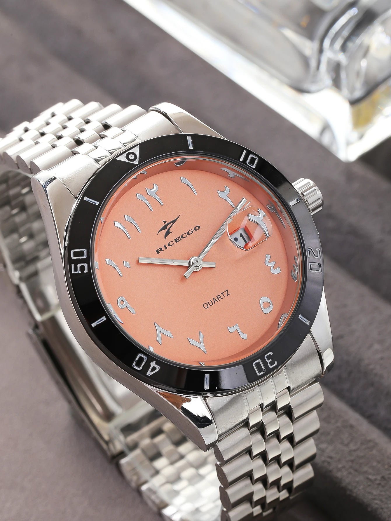 Quartz Watch Large Dial Luxury Business Date Stainless Steel Round Quartz Men Wristwatch Reloj Masculino for Daily Wear