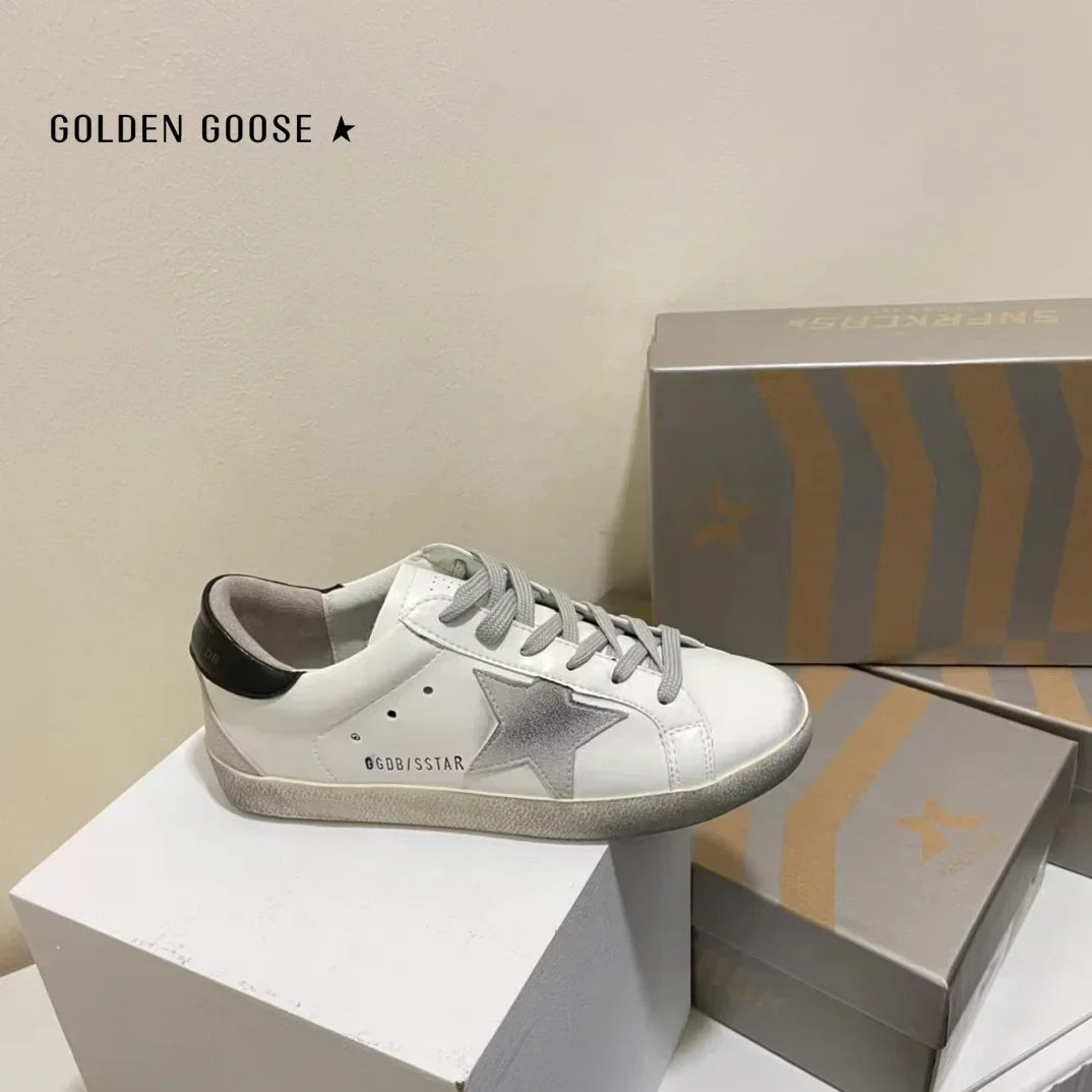 GOLDEN-GOOSE New Luxury Sneakers High Quality Men Women Glitter Lace-up Leather Walking Male Fashion Sports Shoes