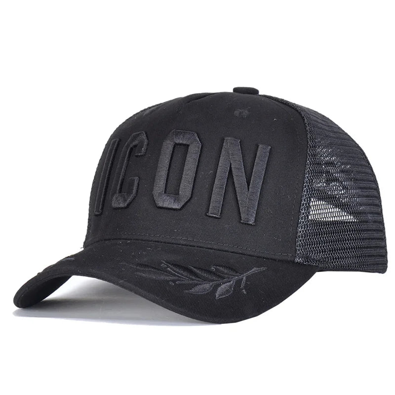 Simple style Black Men's Cap Red Embroidery Mens Designer Hats Fashion Hip-Hop Baseball Caps Men Breathable Summer Mesh Cap Male