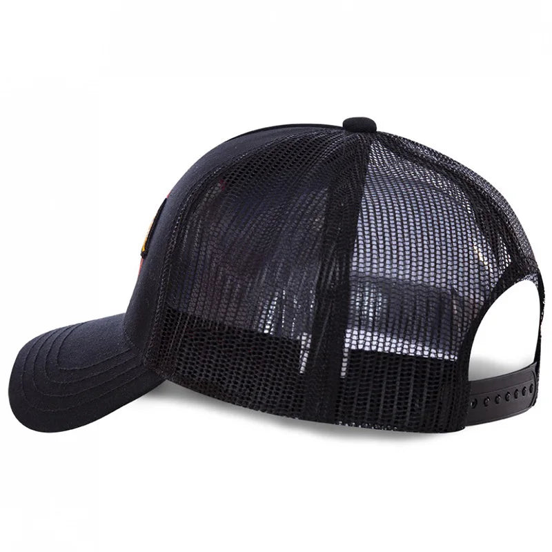 Gorra de béisbol con letras para hombre, sombrero de camionero con letras bordadas, malla bloqueadora del sol