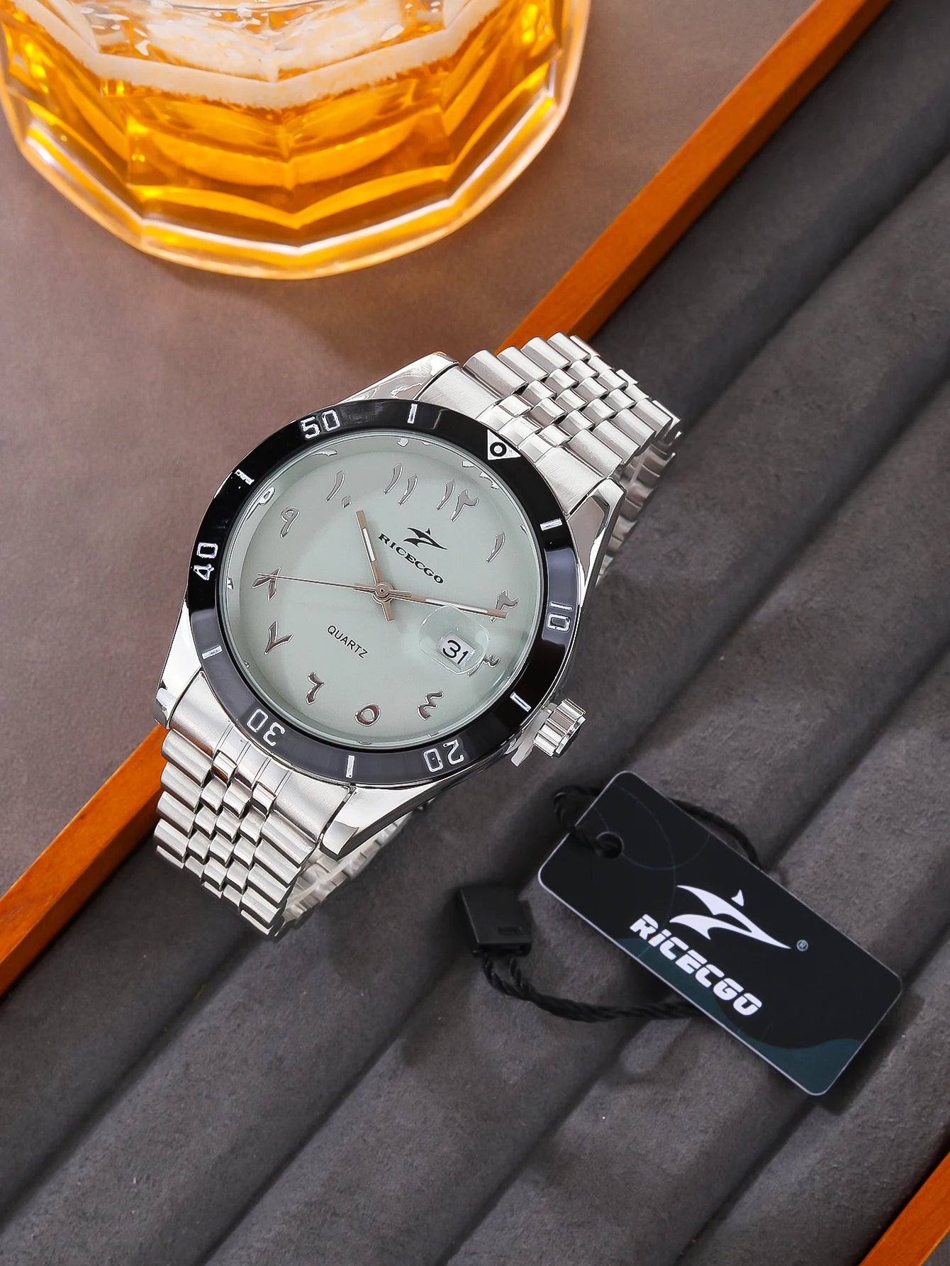 Quartz Watch Large Dial Luxury Business Date Stainless Steel Round Quartz Men Wristwatch Reloj Masculino for Daily Wear